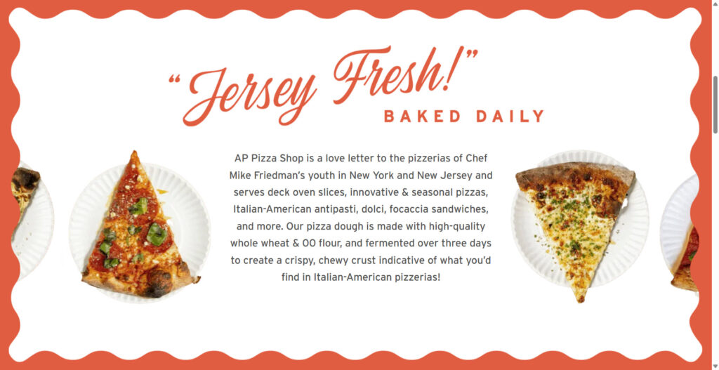 From AP Pizza's menu